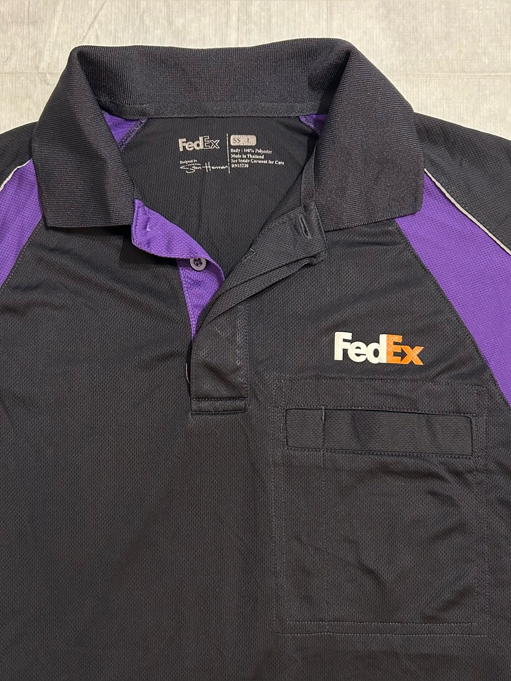 FedEx Ground Delivery Reflective Short Sleeve Polo Employee Uniform Men’s XL